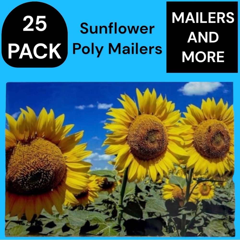 25 10X13 Poly Mailers Sunflower, Shipping Envelopes PRICE IS FIRM Fall - Picture 3 of 12